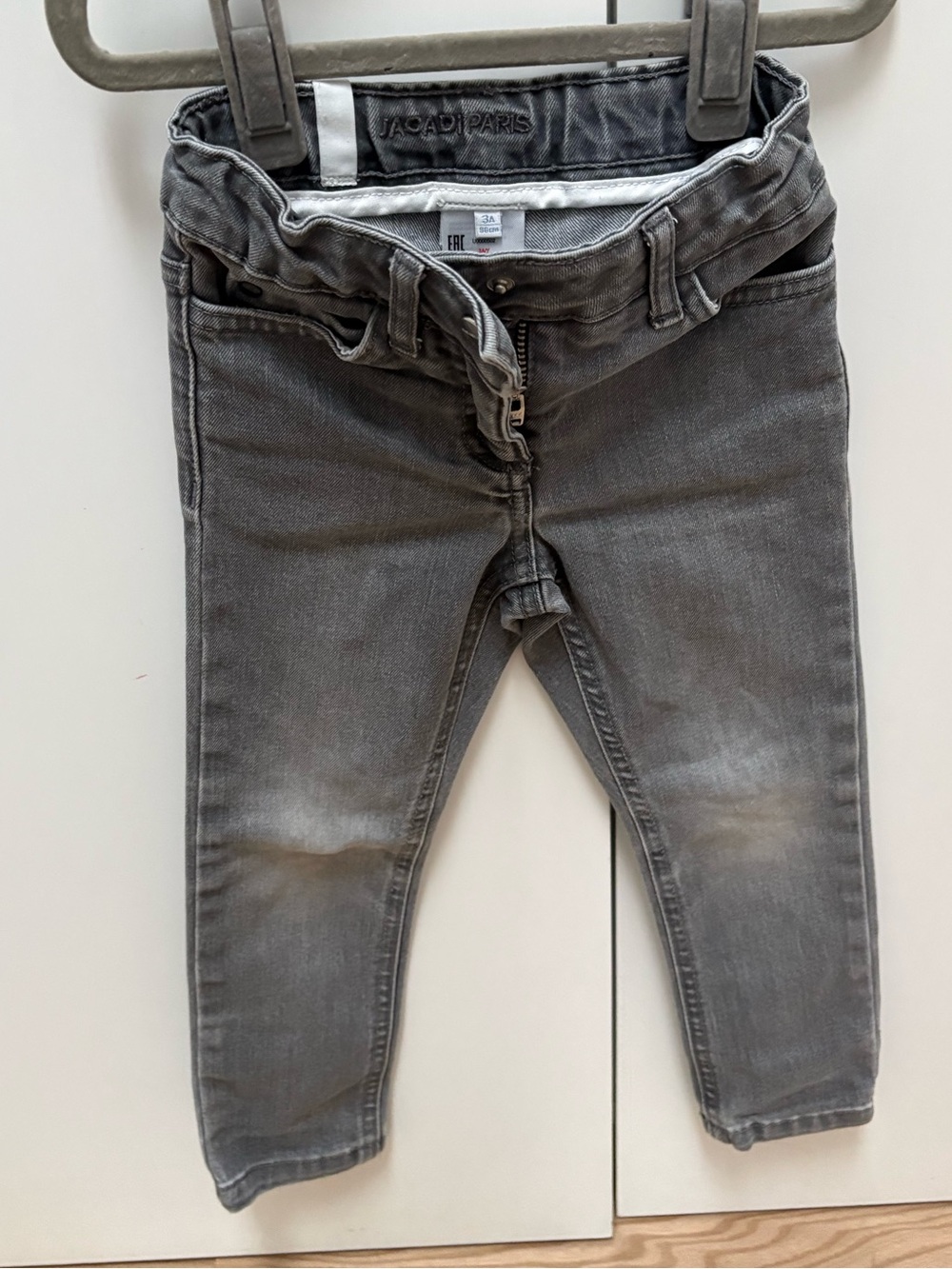 Jacadi gray skinny denim Jeans toddler boy 36m 3T